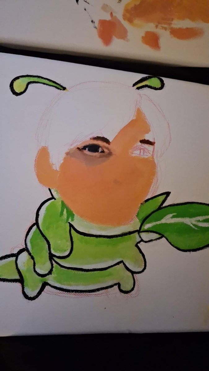 faronissilly's tweet photo. been in a sad mood lately but getting back into painting at least, vinnypillar wip https://t.co/zCE6yVdvBx