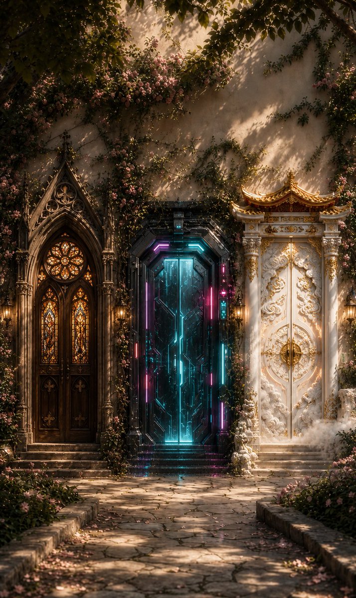 WallbreakerAI's tweet photo. Step into WallBreaker and choose the world you want to enter. 🚪

① A mysterious cathedral
② A neon-lit cyberpunk city
③ A celestial realm above the clouds

Which door are you opening—1, 2, or 3? 👀

#AIChat #wallbreaker #characterai #janitorai #aicompanion https://t.co/hPm9IJQZCS