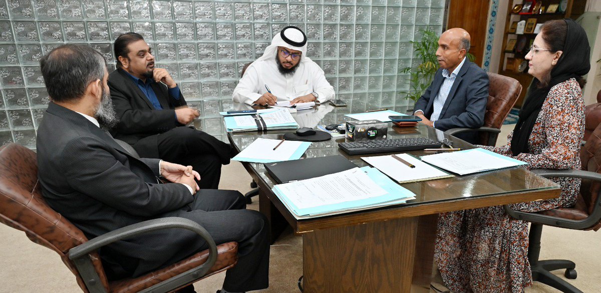 IIUI_OFFICIAL's tweet photo. President IIUI chairs high-level meeting with Vice Presidents

Acting Rector/President International Islamic University Islamabad (IIUI), Prof. Dr. Ahmed Saad Alahmed, chaired a high-level meeting with the Vice Presidents of the University to review academic and administrative affairs.

The meeting was attended by Vice President (Administration & Finance) Prof. Dr. Abdul Rashid, Vice President (Academics) Prof. Dr. Nadeem Ahmed Sheikh, Vice President (Research & Enterprise) Prof. Dr. Ahmed Shuja Syed, and Incharge Female Campus Dr. Rabia Gul.

Details in the link below:

https://t.co/IO7kMXFcCn