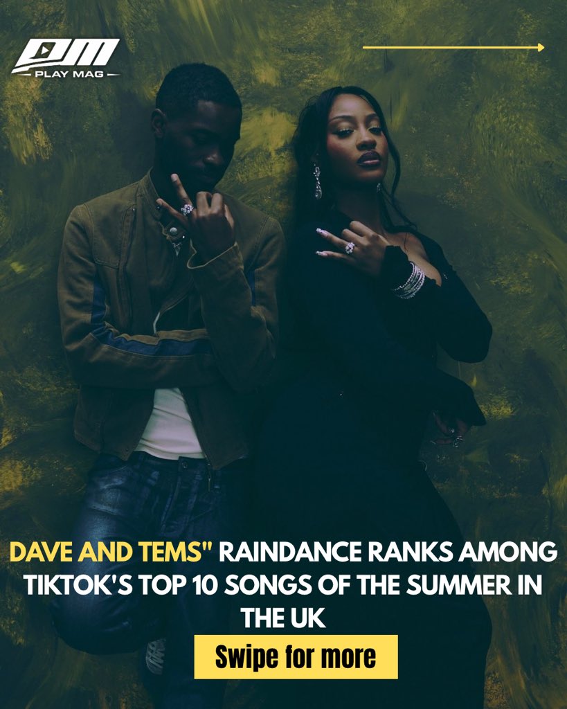 Theplaymag1's tweet photo. Raindance” made TikTok UK’s Top 10 Songs of the Summer. 🔥🇬🇧 https://t.co/uMjuUobITa