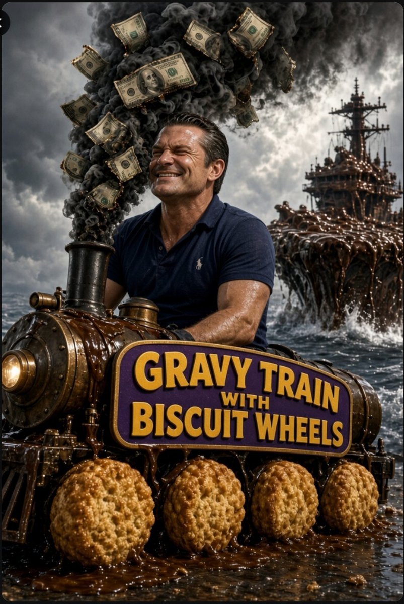 HarveyWall8angR's tweet photo. @RonFilipkowski "You're on a gravy train with biscuit wheels."

- Ernie McCracken -
  [Kingpin (1996).]

1.
In reference to someone's job that is considered to be the "good life" or they do very little for the amount they get paid.

https://t.co/lTg253PG2X

#HegsethDisgrace #Hegseth #TrumpFail https://t.co/CjpUxB4sCc
