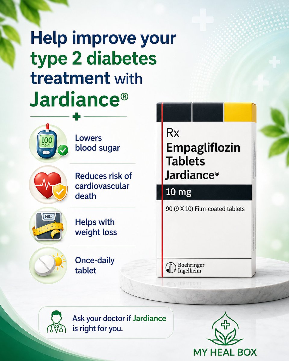 IamEmmaJohnson's tweet photo. Jardiance® (Empagliflozin) helps manage type 2 diabetes by lowering blood sugar and supporting heart health ❤️Explore trusted diabetes care options at https://t.co/sRfI1Nlkop
 📷 #DiabetesCare #MyHealBox https://t.co/zJFJFgVjrK