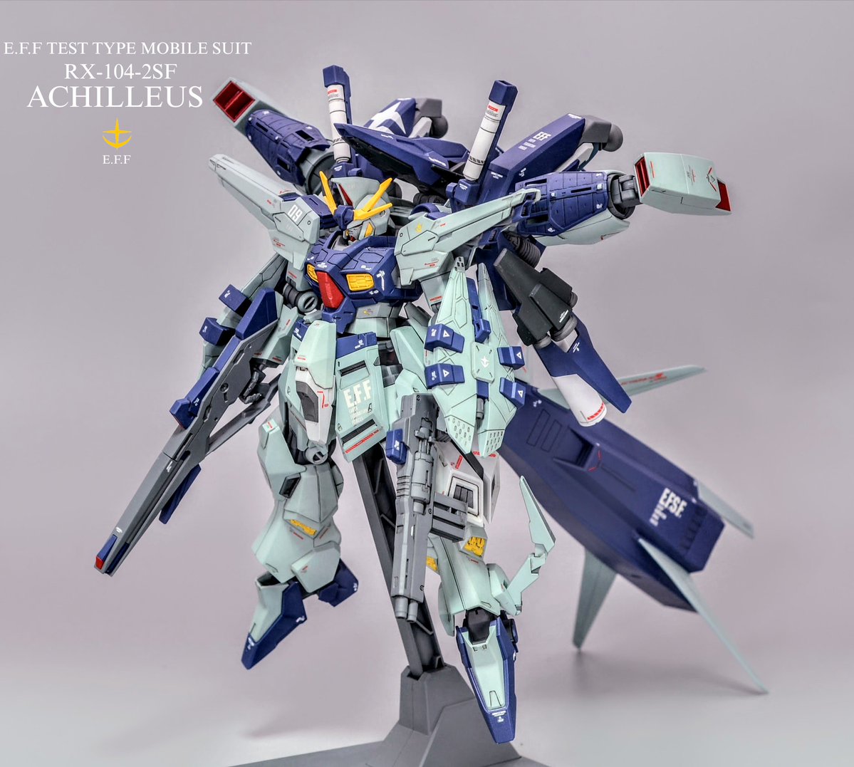 O15RXnhQL8nvfYW's tweet photo. HG 1/144 ペーネロペー改造
オデュッセウスガンダム2号機
【アキレウス】
完成しました！

オデュッセウスガンダムの2号機で、熱核ジェットエンジンによる大気圏内飛行のテスト機という設定で製作しました
高速飛行用のフライトフォームへの変形も可能です
続きもどうぞ↓ https://t.co/rKzyH4cagb