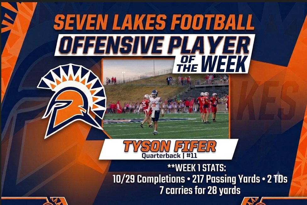 7LHSFootball's tweet photo. Offensive Player of the Week vs Memorial! https://t.co/utA0DLQ3tt