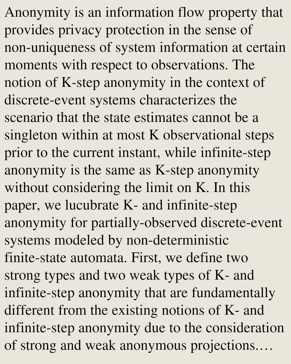FormalLanguages's tweet photo. Verification of K- and Infinite-Step Strong/Weak Anonymity Using Concurrent Compositions

Jiahui Zhang, Kuize Zhang, Xiaoguang Han, Zhiwu Li
https://t.co/Tdt0VjWhkK [𝚌𝚜.𝙵𝙻 𝚌𝚜.𝙲𝚁] https://t.co/01XWaC9UY3