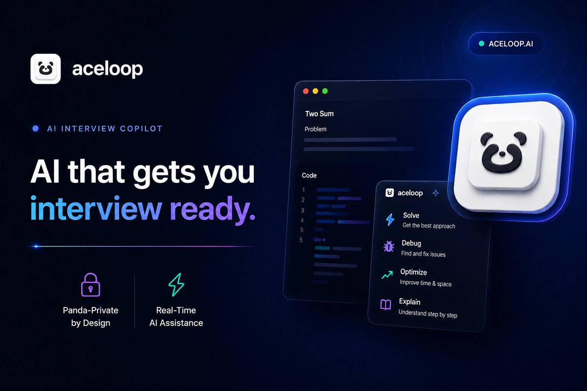 colormangonow's tweet photo. ๐ Ready for your next big tech role?
Aceloop solves, debugs, and optimizes your code in real timeโwhile explaining each step as you go.
๐ 10% off: https://t.co/ZmePEPUG2y
Interview with confidence โจ
#AI #CodingInterview #techintwi #Programming https://t.co/k9AOanelsj