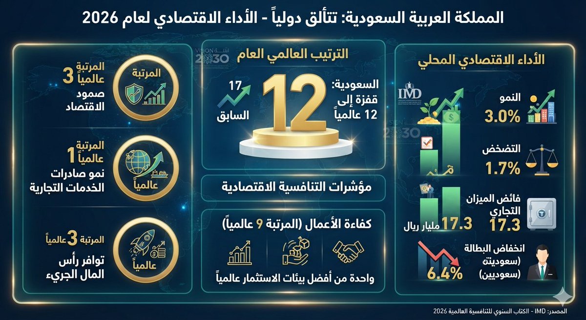 RUGASAJINI's tweet photo. @CGCSaudi المملكة العربية السعودية: تتألق دولياً - الأداء الاقتصادي لعام 2026 https://t.co/pSBDrKvGSi