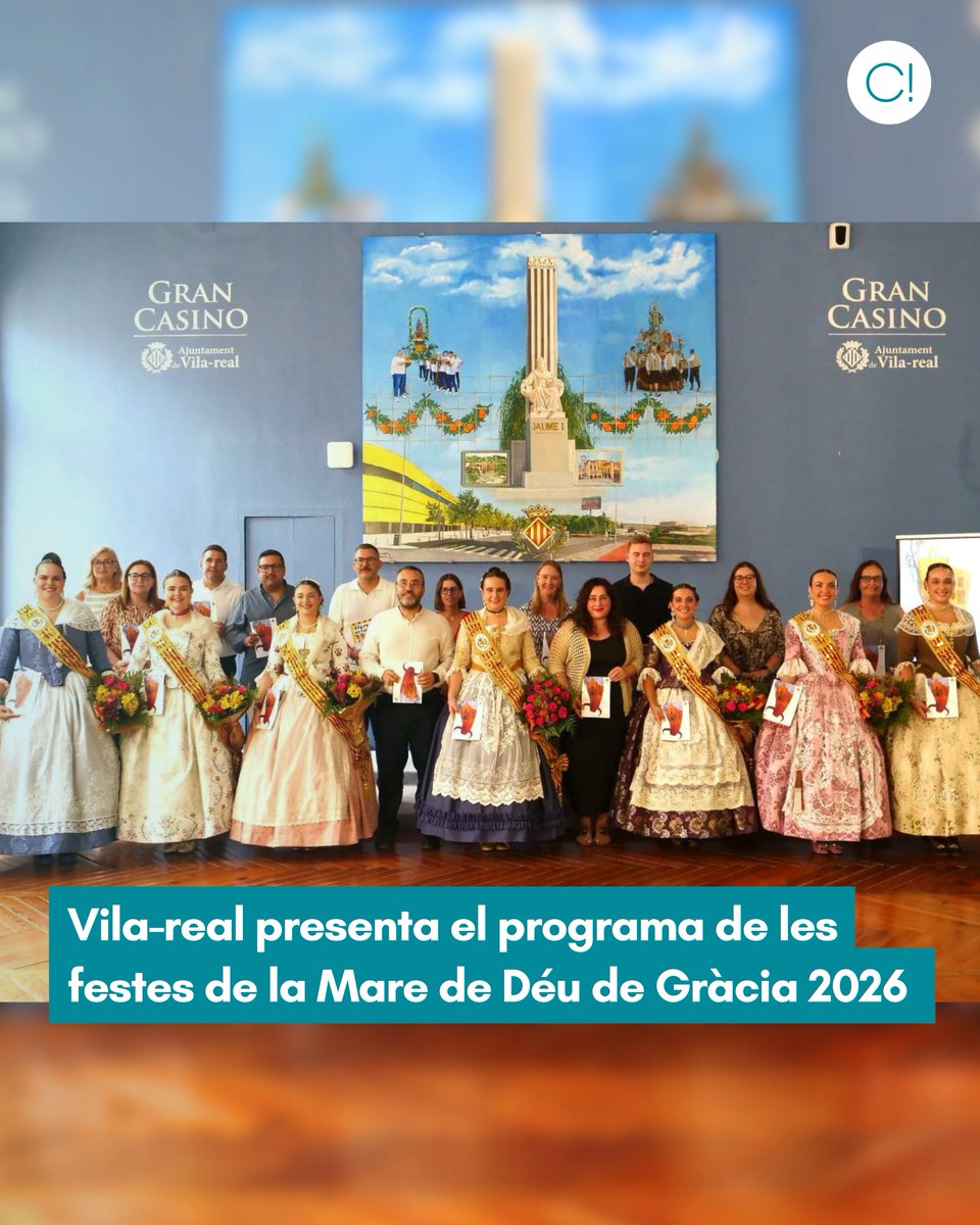 Clartelevisio's tweet photo. El Gran Casino de #Vila_real ha sigut l'escenari de la presentació del programa oficial de les #festes de la Mare de Déu de Gràcia 2026, una agenda festiva que contempla prop de 200 actes.

S'han editat un total de 9.000 exemplars en format físic i també una versió digital. https://t.co/hYYF9gP6G4