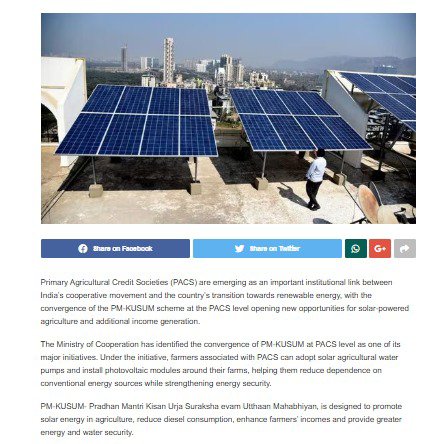 APCOOPDEPT's tweet photo. PACS emerge as key players in PM-KUSUM’s Green Energy push https://t.co/d7NkG3IU4b