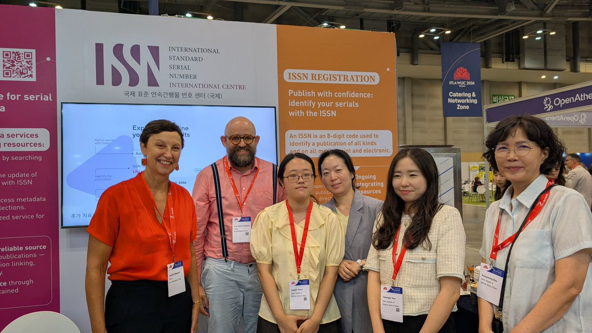ISSN_IC's tweet photo. The ISSN International Centre attended #IFLAWLIC in Busan, an opportunity to strengthen international cooperation and explore key developments shaping the library and information community.

Read more about our experience: https://t.co/jJtqz7ThVW

#IFLA #ISSN #WLIC #Libraries https://t.co/AVyJguj8HH