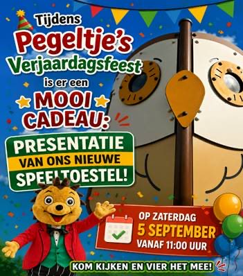 ImkoMooij's tweet photo. Op zaterdag 5 september is het feest🥳
Dan houdt Pegeltje zijn verjaardagsfeest van 11.00 - 17:00. 
GRATIS ENTREE! https://t.co/cLYkmn5xM1