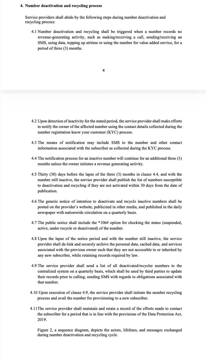 AmbokoJH's tweet photo. The Communication Authority of Kenya (@CA_Kenya) has now published the procedure & technical safeguards for deactivation & recycling of
inactive cell phone numbers by Telcos in the country. 

This follows the May 19th High Court determination that a registered cell phone number constitutes a digital identifier linking personal data & qualified for protection under Article 31(c) & (d) of the Constitution (see quoted tweet). 

Here are the guidelines which are effective Sep 19th, 2026: 

· Cell phone number deactivation & recycling shall be triggered when a number records no revenue-generating activity (making/receiving a call, sending/receiving an SMS, using data, topping up airtime or using the number for value added service) for a period of 3 months

· Upon detection of inactivity for the stated period, the service provider shall make efforts to notify the owner of the affected number using the contact details collected during the number registration KYC process

· The means of notification may include SMS to the number & other contact information associated with the subscriber as collected during the KYC process

· The notification process for an inactive number will continue for an additional 3 months unless the owner initiates a revenue generating activity

· 30 days before the lapse of the 3 months & with the number still inactive, the service provider shall publish the list of numbers susceptible to deactivation & recycling if they are not activated within 30 days from the date of publication

· The generic notice of intention to deactivate and recycle inactive numbers shall be posted on the provider’s website, publicised in other media, and published in the daily newspaper with nationwide circulation on a quarterly basis

· The public notice shall include the *106# option for checking the status (suspended, active, under recycle or deactivated) of the number

· Upon the lapse of the notice period and with the number still inactive, the service provider shall de-link & securely archive the personal data, cached data, & services associated with the previous owner such that they are not accessible to or inherited by
any new subscriber, while retaining records required by law

· The service provider shall send a list of all deactivated/recycler numbers to the centralized system on a quarterly basis, which shall be used by third parties to update their records prior to calling, sending SMS with regards to obligations associated with that number

· The service provider shall then initiate the number recycling process & avail the number for provisioning to a new subscriber

· The service provider shall maintain & retain a record of the efforts made to contact the subscriber for a period that is in line with the provisions of the Data Protection Act, 2019

Other guidelines:

· Before deactivating & recycling any number, the service provider shall delink the number from any previously opted-in B2C messages

· Newly issued, as well as recycled numbers, shall not receive any marketing messages from either the number issuing service provider or third parties

· For any business-to-customer (B2C) message, the subscriber MUST have explicitly dialed a USSD
consenting to receiving messages from that specific business

· The dialed USSD code shall be business-specific, and dialing a given USSD shall not imply consent to receiving all B2C messages

· Service providers shall maintain and retain a record of the subscribers’ USSD dials consenting to receiving B2C messages for the entire period during which the number remains active

· Any person, including caregivers of persons who may be indisposed & unable to use their numbers for a potential period of more than 6 months, can notify the respective service provider of the need to whitelist a subscriber’s number

· The Commissioner General of Prisons shall, within 3 months of a person being committed to a jail term of more than 6 months & having exhausted their
appeal options, submit the details comprising the convict’s telephone number & the associated national identification number indicating the duration of the conviction, for whitelisting, to the respective service providers, and notify the convict accordingly