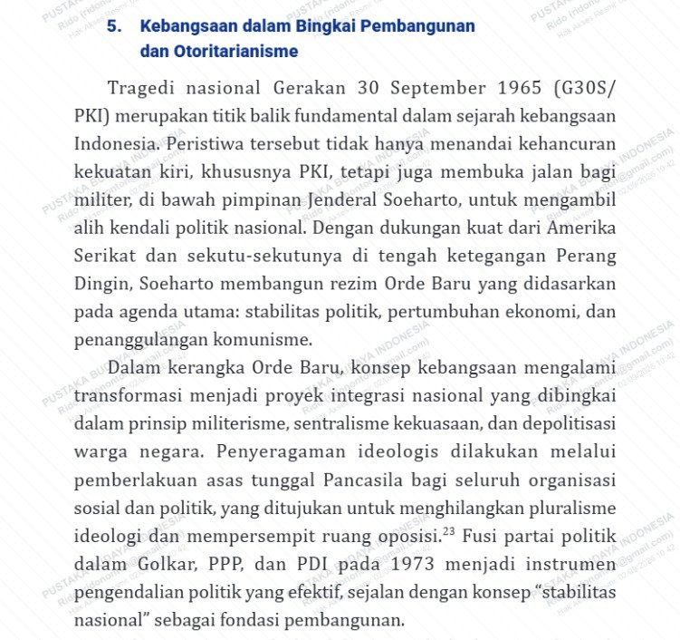 ridoarbain's tweet photo. Ada yang sudah baca buku “Sejarah Indonesia” versi Kemenbud RI?

Saya lagi baca buku jilid pertama (baru rilis 5 jilid, dari total 11 jilid) dan cukup hah-heh-hoh padahal baru sampai halaman pendahuluan.

Oh, tentu saja mereka dengan sadar menulis “G30S/PKI” 👀 https://t.co/PoFvSwDBMc