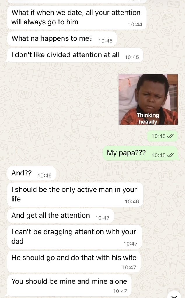 PreciousJudge5's tweet photo. I’m genuinely tired of people mehn, wtaf!
How are you insecure about my own father? Am I overreacting?😭 https://t.co/dkcGvXQg00