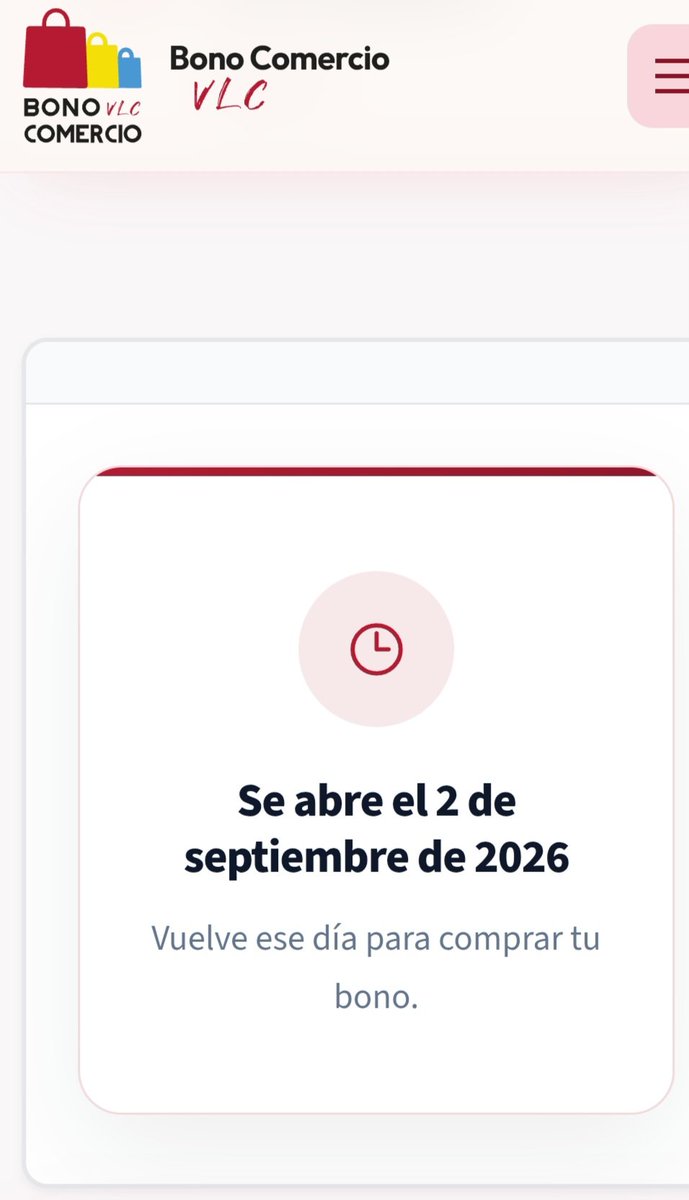 lylydius's tweet photo. Recibo un mail de que ya puedo comprar el #BonoComercio pero cuando accedo me dice que hasta el día 2/09 no puedo comprarlo. Hoy es día 2. He llamado pero me colgáis directamente. ¿Podéis solucionarlo?
@camara_valencia @AjuntamentVLC https://t.co/uX511qkM0B