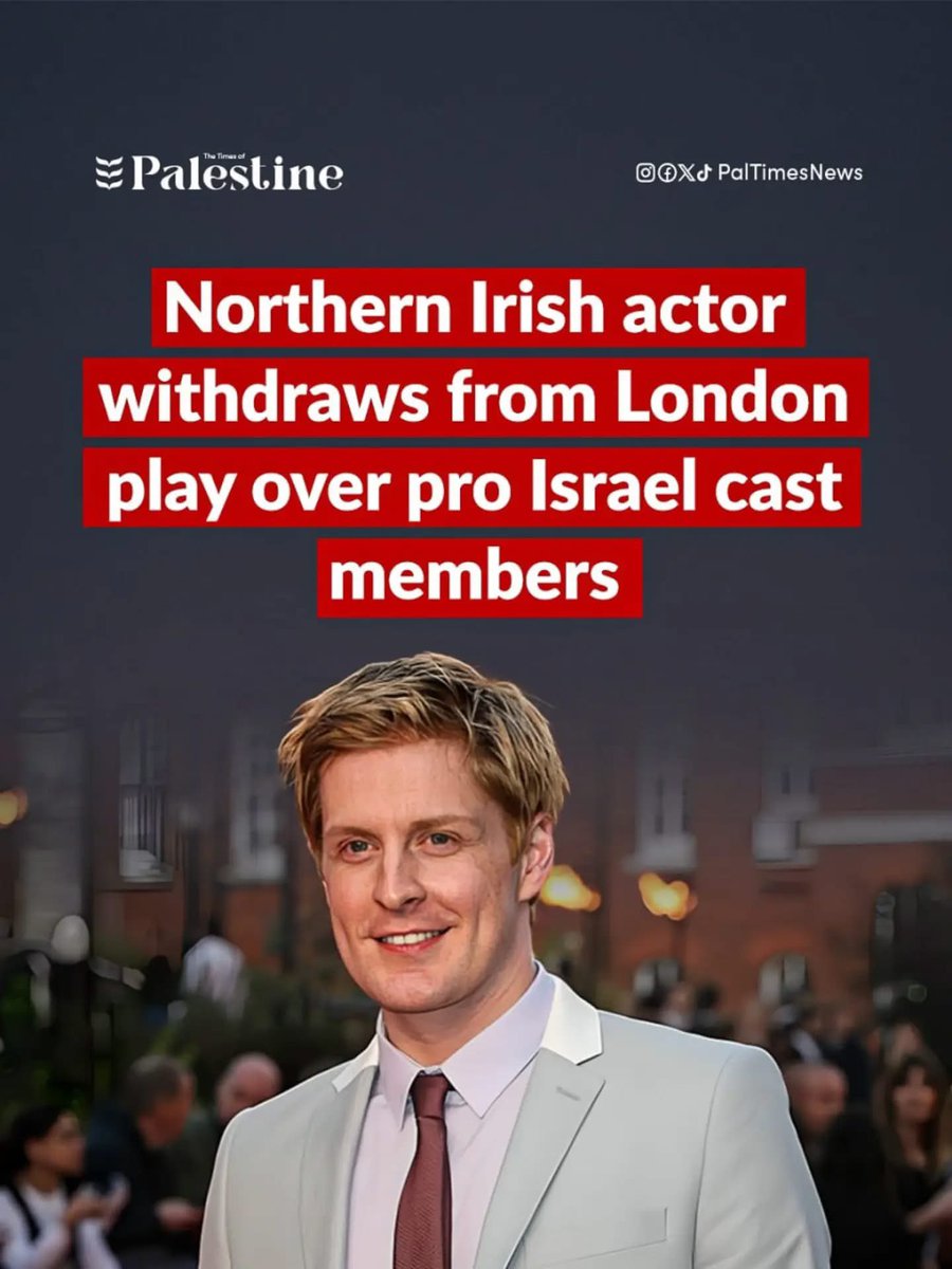 RomaissaTahar's tweet photo. Northern Irish actor Gerard McCarthy announced his withdrawal from the play “Right Before I Go” in London following Maureen Lipman joining the cast explaining that her publicly stated views on Israel and Palestine made it impossible for him to continue participating in the https://t.co/lQqhrh9oqZ