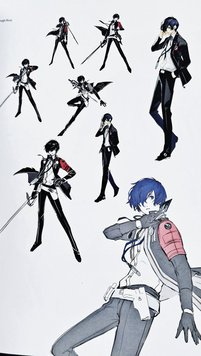 juv8nile's tweet photo. ペルソナ3リロード公式設定画集で一番良かったページ
結城理デザインはすでに完成形だから、どんなポーズでもかっこいいと思った https://t.co/PMhT6amDDx