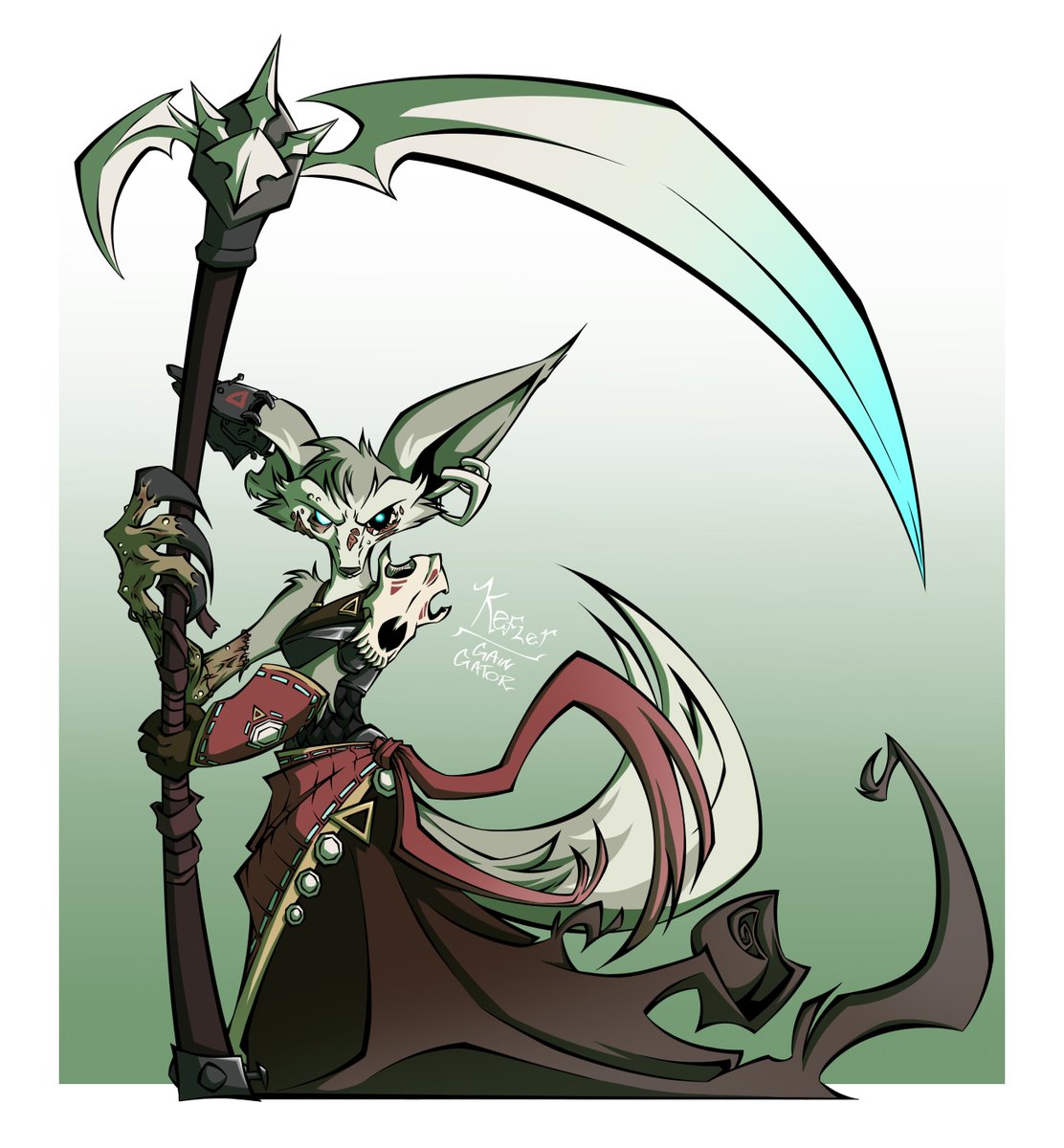 BonusGator's tweet photo. lil' thing I did a while back figuring out how my Vulpera death knight would look if it were up to me.

#warcraft https://t.co/w5ol9gIck5