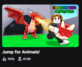 jae_8mapz's tweet photo. Jump for Animal is at 40k CCU with only 2M visits — I’ve genuinely never seen numbers like that before. What do you guys think?

The egg really took over brainrot 😭
#Roblox #RobloxDev https://t.co/VWRlBqS53B