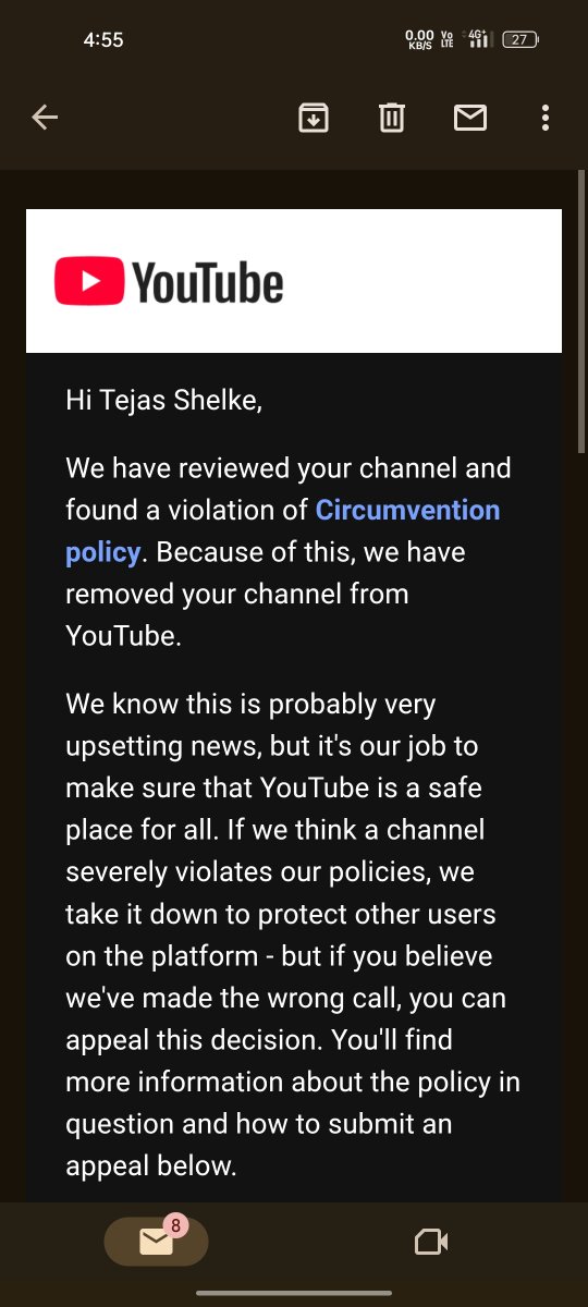 Prashant511T's tweet photo. 🚨 @YouTube @TeamYouTube — PLEASE REVIEW MY CHANNEL TERMINATION 🚨

My YouTube channel was terminated under the “Circumvention Policy,” but I strongly believe this is a mistake.

🔗 Channel: https://t.co/EaDEzvO2nY

I want to clearly state that this is my ONLY YouTube channel. I have never owned, operated, created, acquired, or used any other YouTube channel that was suspended or terminated. I have never attempted to bypass any YouTube enforcement.

I contacted YouTube Support, but I was told that the decision is final and that the support team cannot see which channel/account supposedly caused the Circumvention enforcement.

If my channel has been associated with another terminated channel, I respectfully ask YouTube to investigate this association carefully. Please manually verify my account history, channel ownership, login history, relevant account activity, devices and IP/login activity to determine whether this enforcement was caused by an incorrect association.

If YouTube believes another channel is connected to me, please thoroughly verify that connection and confirm whether that channel actually belongs to me. I have only ever operated this one channel.

I am not trying to circumvent or bypass any YouTube policy. I simply want my case to be reviewed fairly and accurately.

@TeamYouTube , please escalate this case to the appropriate internal team for a thorough manual review and restore my channel if this was an incorrect enforcement.

🙏 I request everyone who sees this to please SHARE and RETWEET this post so it reaches @TeamYouTube and the appropriate review team.

Please help me get a fair review of my case. 🙏