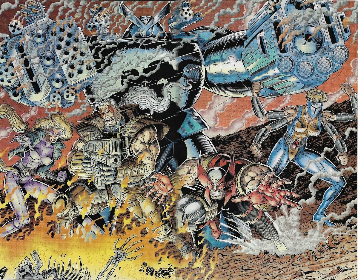 RobMessick's tweet photo. Bloodstrike pinup from issue #8. Not sure about the artist.
#Bloodstrike created by @robertliefeld
@ImageComics #Extreme #Liefeld #RobLiefeld #Cabbot #Shogun #Fourplay #Tag #Deadlok https://t.co/62x1nCxNEK