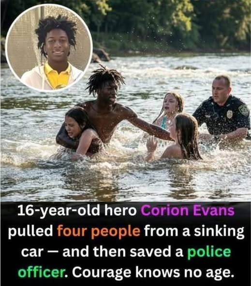 Rainmaker1973's tweet photo. Sixteen-year-old Corion Evans from Pascagoula, Mississippi, is being hailed as a hero after jumping into the Pascagoula River to save four lives in the early hours of the morning.

According to ABC News, Evans witnessed a car carrying three teenage girls plunge into the river around 2:30 a.m. after the driver mistakenly followed her GPS directions. As the vehicle began to sink, Evans immediately swam out and successfully rescued all three girls.

While helping the passengers to safety, a police officer who had entered the water to assist suddenly began struggling. Without hesitation, Evans swam back out and pulled the officer to safety as well.

Moss Point Police Chief Brandon Ashley praised the teenager’s bravery, stating that without Evans’ quick and courageous actions, the situation could have ended in tragedy.

The inspiring story has spread rapidly across national media. Evans has been honored by local officials for his extraordinary selflessness, proving that one young person’s bravery can truly mean the difference between life and death.