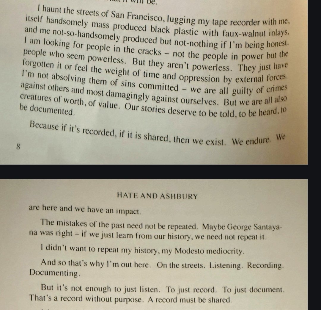 jadecike's tweet photo. rereading the hate and ashbury chapter and feeling ill :( "because if it's recorded, if it is shared, then we exist. we endure. we are here and we have an impact." and "in my quest to find the cracks, i open them up inside me." oh daniel :( https://t.co/dQxs37lAdB