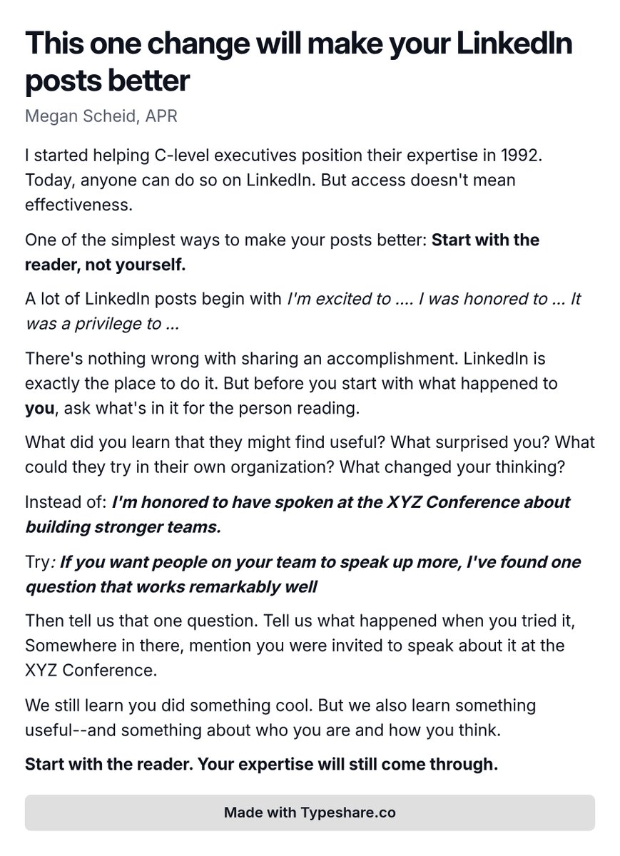 RsvlMegan's tweet photo. Some people paint in retirement. I'm enjoying having. more time to write. And to share what I learned from decades of helping people communicate. https://t.co/7VhRECcAJ0