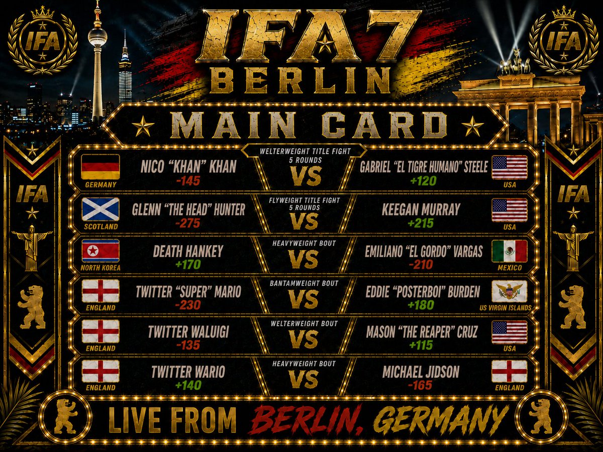 IFAfightleague's tweet photo. IFA 7
MONDAY
5 PM EST
WE ARE BACK https://t.co/5fGYsAmxpI