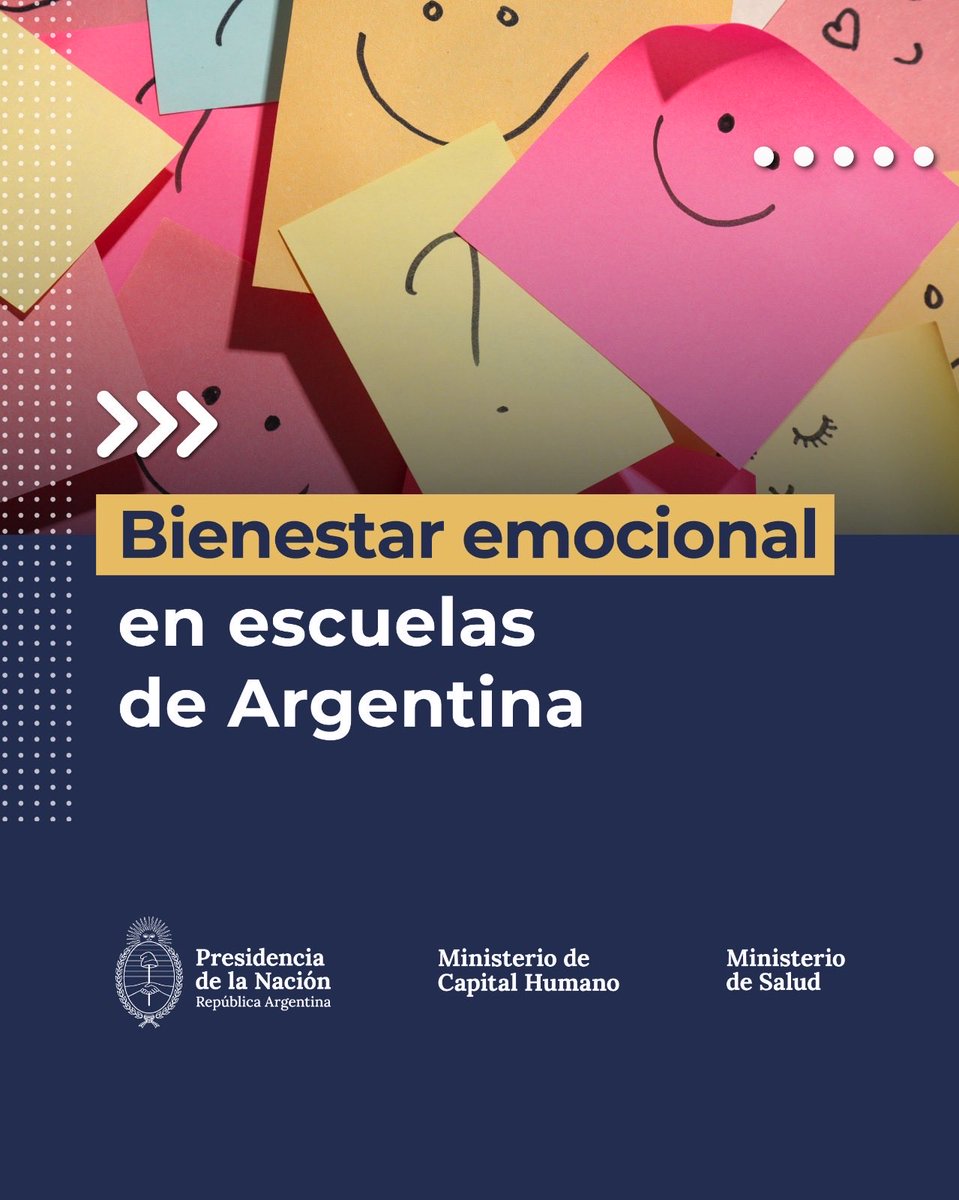 SPettovelloOK's tweet photo. En Argentina, el 21,2% de los adolescentes presenta síntomas de tristeza o ansiedad.

Por eso, desde el Ministerio de Capital Humano, junto con el Ministerio de Salud, realizaremos una prueba piloto del Programa Bienestar Emocional en Escuelas de Argentina, con el objetivo de detectar tempranamente el malestar emocional de adolescentes de 13 a 17 años en escuelas de cinco provincias.

El programa busca actuar en conjunto con las escuelas, los referentes institucionales, las jurisdicciones y los centros de salud para dar seguimiento a cada persona de manera integral.
@JMilei 
@MinSalud_Ar