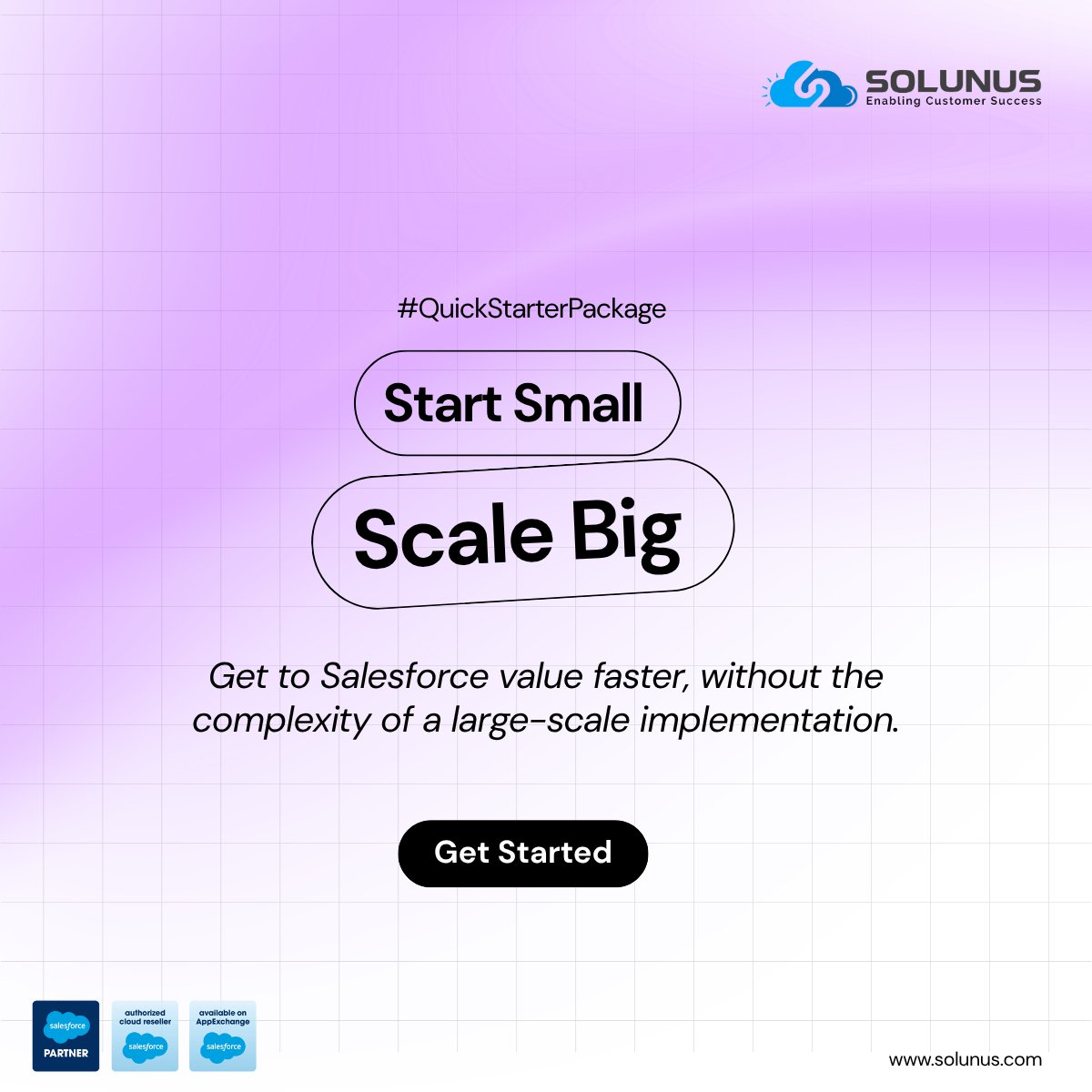 solunusinc's tweet photo. Your Salesforce journey doesn’t have to start big. With the Solunus Quick Starter Package, get the essentials faster with a focused implementation built to scale.
Start Small. Scale Big.
#Salesforce #QuickStarter #SalesforceParnter #AgentforcePartner #Solunus https://t.co/umJ5BvnzxQ