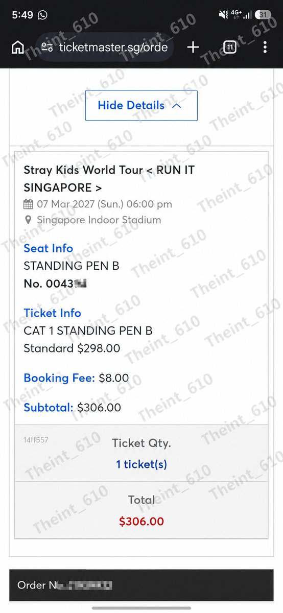 hmu_lwin's tweet photo. #WTS 
Stray Kids <RUN IT> in Singapore — CAT 1

Selling: 1 × CAT 1 PEN B ticket
📍 Singapore Indoor Stadium
📅 Concert: 07 March 2027

📩 DM if interested. Serious buyers only, please.
#RUN_IT_SINGAPORE https://t.co/2o4o7tQRq4