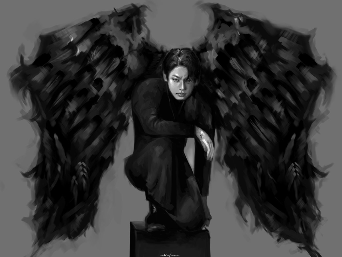 inkiiarts's tweet photo. jungkook the angel ~ #BTS #jungkook #fanart https://t.co/GsVNDn365D