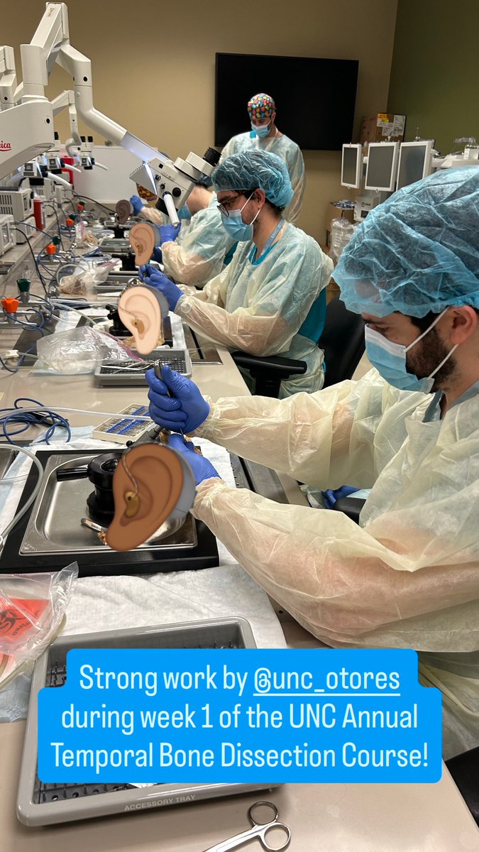 unc_ciresearch's tweet photo. UNC Annual Temporal Bone Dissection Course has started! @UNC_ENT @CrystalLincol12 #Otology #Neurotology 🐏🦻🏽 https://t.co/Wf3FXykFxh