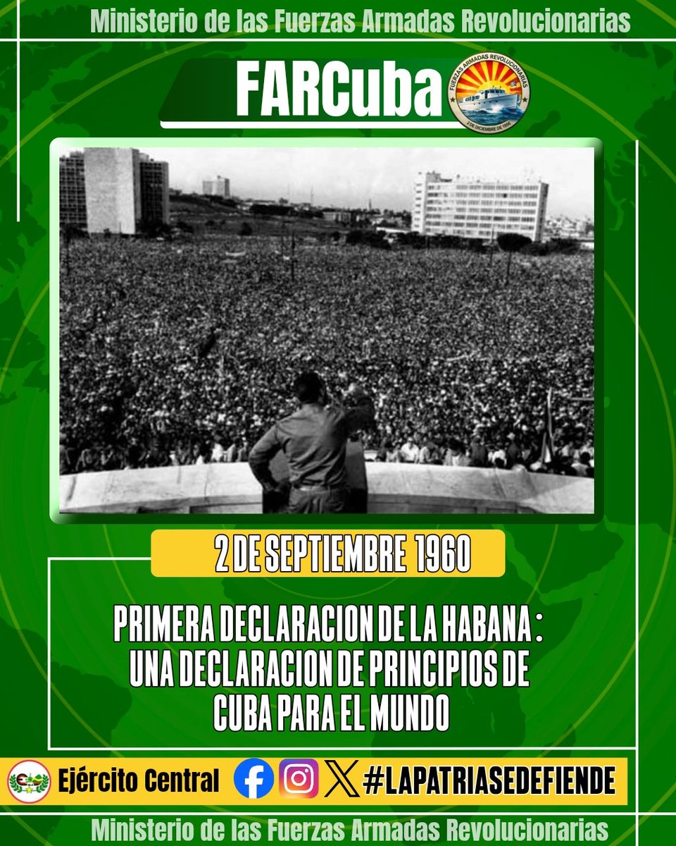 ErnestoMCruz1's tweet photo. Cuando #Cuba 💪🇨🇺se alzó para firmar nuestro veredicto: ni un paso atrás en la dignidad. Frente al imperio, respondimos con Patria. Frente a la sumisión, con soberanía. Esa Declaración no fue un papel, fue un grito. Hoy, como ayer, decimos: ¡Patria o Muerte! #LaPatriaSeDefiende https://t.co/MtyHNPvPO2