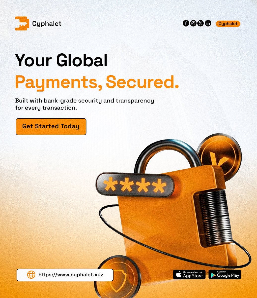 Cyphalet's tweet photo. 🔐 Your global payments deserve confidence.

With Cyphalet, every transaction is built around security and transparency, giving you peace of mind when paying suppliers across borders.

Pay globally. Pay with confidence. 🌍

#Cyphalet #GlobalPayments #SecurePayments https://t.co/C39eII4z5e