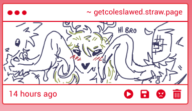 Coleslawedd's tweet photo. //Suggestive.. heh

Just checked back at my strawpage, thank you for the idea,, person I definitely don't know,, itches chin 👀 #ocs #art #fyp https://t.co/clixgz86Zk