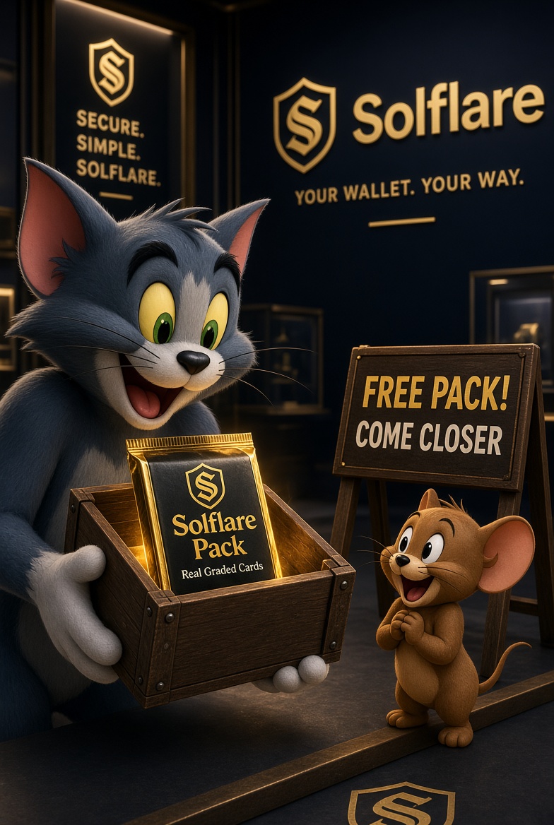 MichaelKen90738's tweet photo. Tom really thought he set the perfect trap…
Jerry just found a Solflare Pack waiting for him.
Who’s getting trapped now?
Solflare Packs @solflare 
#solflarepacks
#packs
#solfpacksblitz https://t.co/eryJa83rzK