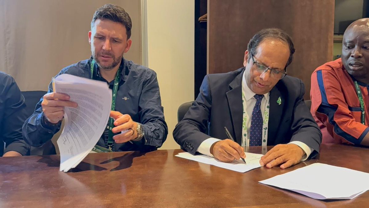 ICRISAT's tweet photo. A new strategic partnership designed for scale. 

At #AFSF, ICRISAT Director General Dr Himanshu Pathak (@HPathakOfficial) and Solidaridad Southern Africa Managing Director Dr Atkinson signed an MoU to combine science, implementation and market reach in support of Africa’s dryland food systems.

Bringing together ICRISAT’s strengths in dryland science, crop innovation and systems research with Solidaridad’s networks and expertise in regenerative agriculture, inclusive value chains, farmer engagement and market development, the partnership will aim to co-create new practical, scalable and investment-ready projects that translate innovation into impact, strengthening landscapes, livelihoods and resilience across Africa.