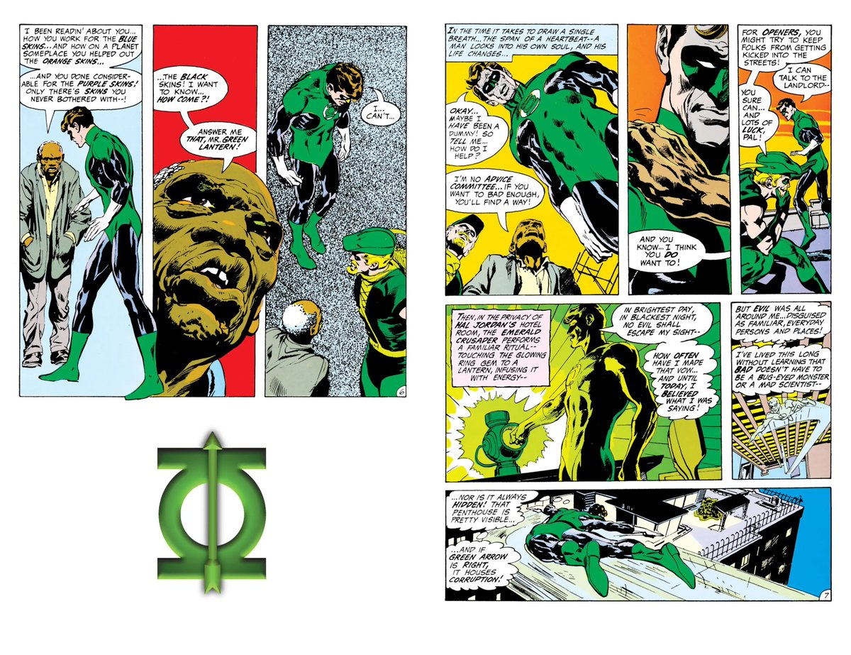 619_tr's tweet photo. You guys are wrong. Comic Hal and John have been friends for over 50 years. Why use non-canon 1971 comics to make a point ? Even then it wasn't racial bias. Hal thought John having a huge chip on his shoulder would be a problem. Before meeting John, Hal helped a Black community https://t.co/tGBx6ukgvt