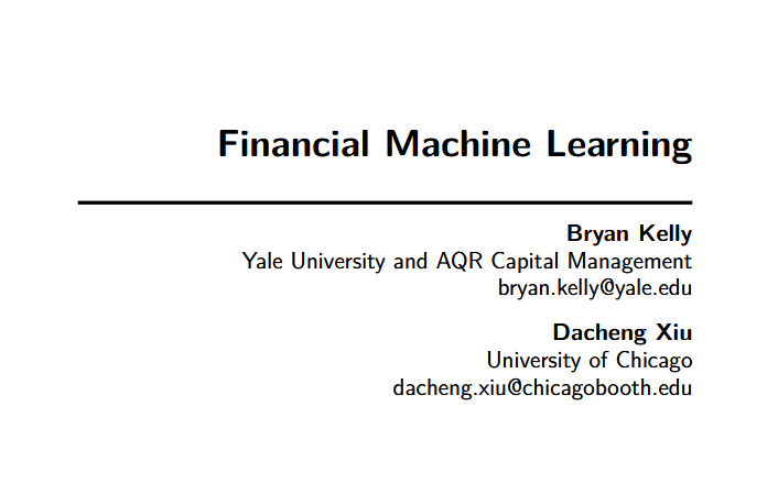 mehmetsongur_'s tweet photo. Bryan Kelly ve Dacheng Xiu'nun kapsamlı "Financial Machine Learning" makalesi, makine öğreniminin varlık fiyatlama, getiri tahmini ve portföy yönetimindeki dönüştürücü rolünü harika özetliyor.

Aşağıdaki bağlantıdan ulaşabilirsiniz.

https://t.co/9AuLfdvmS2 https://t.co/WZkFPtpgcy