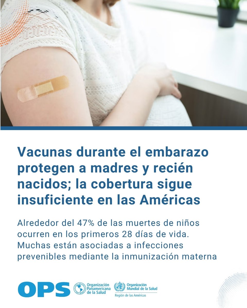 opsoms's tweet photo. Aproximadamente el 47% de las muertes de niños ocurren en los primeros 28 días de vida. Muchas de estas muertes están asociadas a infecciones que pueden prevenirse mediante la inmunización materna. 

🔗: https://t.co/ugtFLfbdep

#InmunizaciónParaTodos #Vacunación https://t.co/4Ubit5P0U4