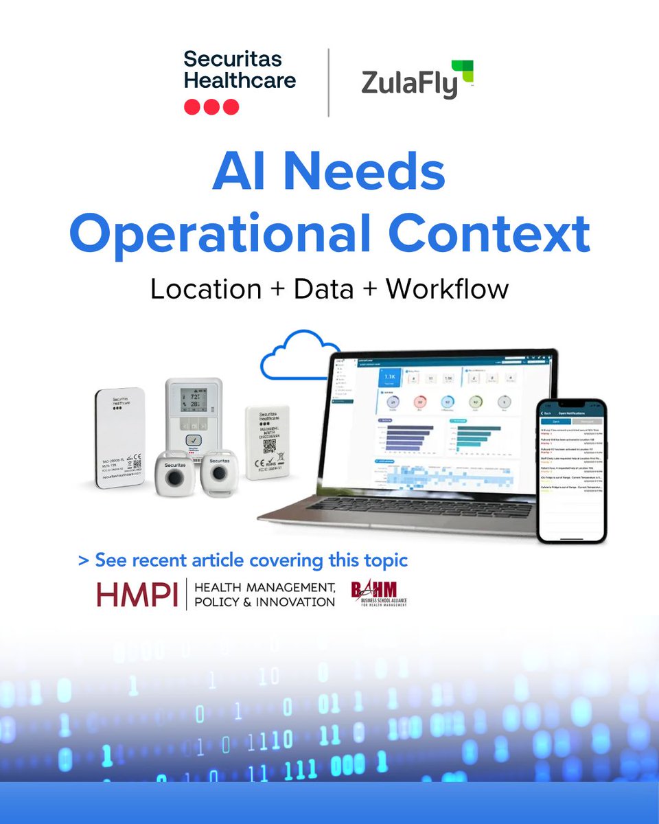 ZulaFly's tweet photo. AI Needs Operational Context

A recent article in Health Management, Policy and Innovation explores how AI-enabled hospital operations can help healthcare organizations better manage patient flow, resources, capacity and day-to-day operational demands.

https://t.co/JKoRp7zMSm https://t.co/CBHh2pJgSU