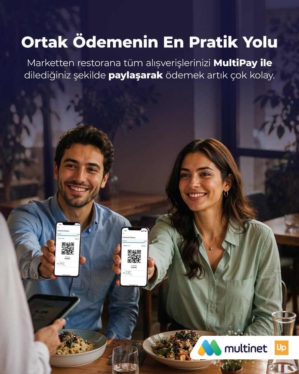 multinetcomtr's tweet photo. Ödemeyi paylaşmak artık çok daha kolay! 💚
MultiPay ile marketten restorana, birlikte yaptığın alışverişlerde ödemeyi dilediğin kişilerle pratik bir şekilde paylaşabilir, ödeme sürecini hızlıca tamamlayabilirsin.

🎥 Videolu anlatımı izle: https://t.co/QIIi7mNt4N

#MultiPay https://t.co/UmHZsgINjx