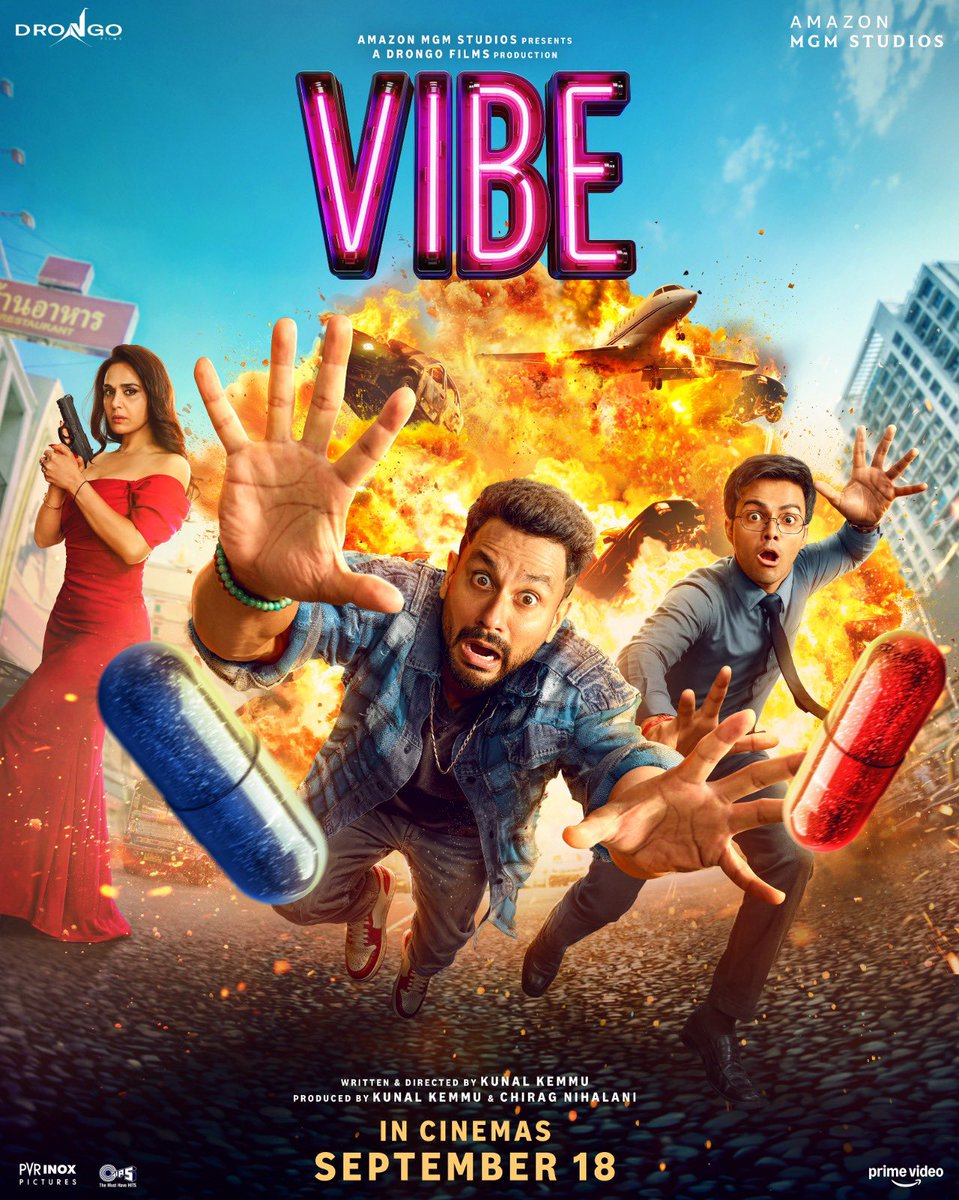 KomalNahta's tweet photo. The trailer of @AMZMGMstudiosIN’s #VIBE turns the spotlight on Hardik and Bugs, played by @kunalkemmu and #SparshShrivastava, two best friends who land at the wrong place at the wrong time and unexpectedly find themselves tasked with saving the day. @realpreityzinta steps into a fierce, action-packed avatar as Madam H, while #VanshikaDhir as Kareena brings romance and freshness to the high-stakes comedy. Written and directed by Kunal Kemmu and produced by Kunal and #ChiragNihalani under #DrongoFilms, the film releases in cinemas on September 18. 

https://t.co/ZlTHKeUEmu