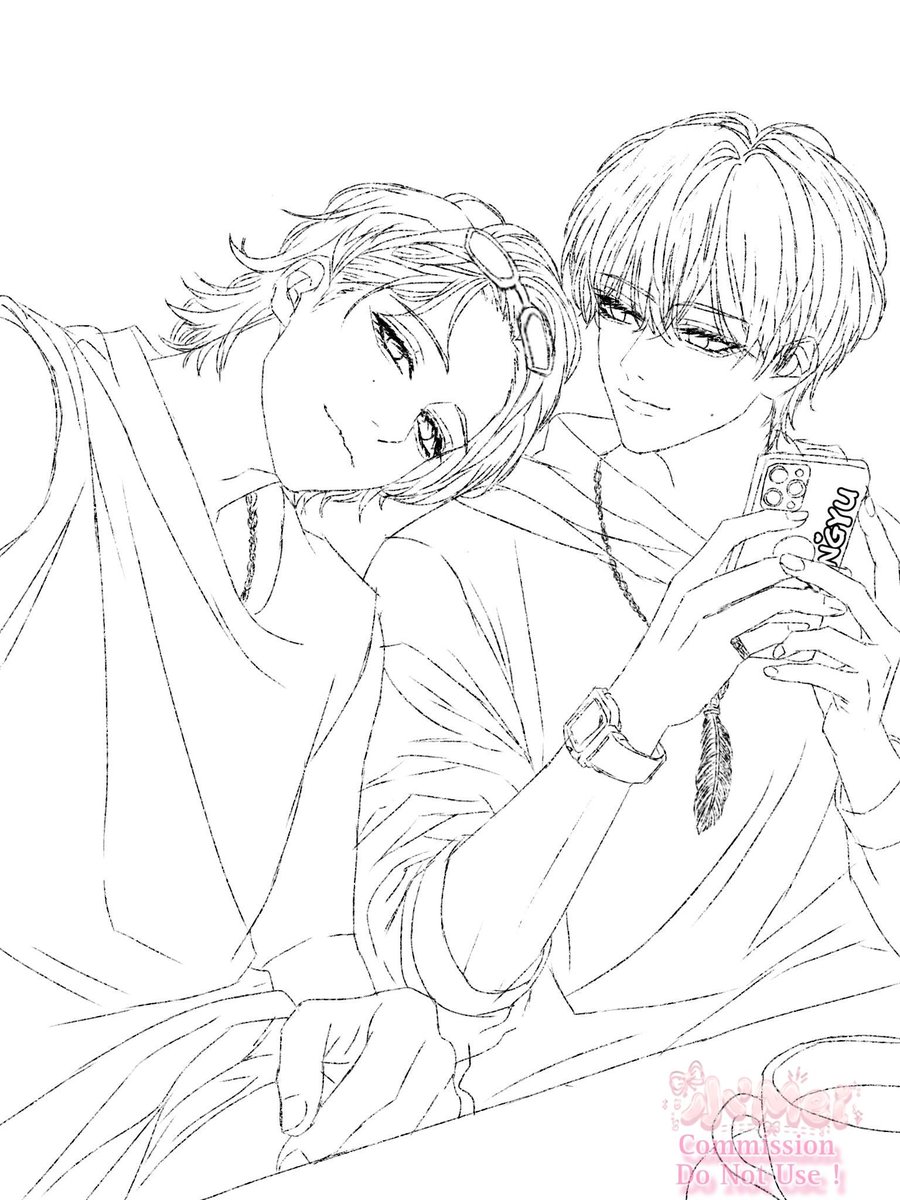 aynarrami's tweet photo. Happy MJJ Day 💛🩵 
Happy Gyuhan Day
Happy forever together, always

Sketch version
Art by @223Fluff95476

#밍쫑 #GYUHAN #GYUHANDIRAYAKAN #0902MJJDAY https://t.co/a4nhog4cC7