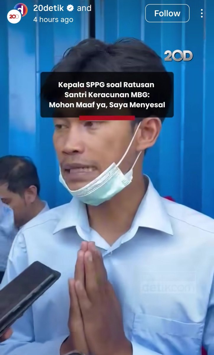 dosenkesmas's tweet photo. Kepala SPPG: Mohon maaf ya, saya menyesal

dr. Tan: Bisa dikenakan pasal 135, UU nomor 18 tahun 2012
Ancama pidana 2 tahun atau denda 4M https://t.co/EPCZ7BU24L