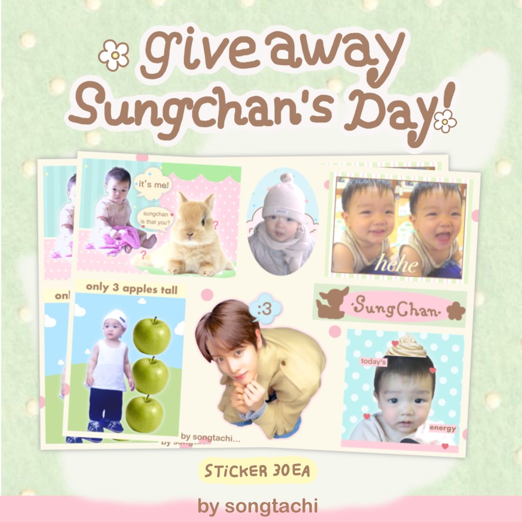 songtachi's tweet photo. pls kindly rt ݁ ⢏⢢⣀⡔⡹ 

𑣲⋆ giveaway sungchan’s day 🪽

only 40 sets🍀
date : 12-13 sep ⋆ time : tba 

💌 rt &amp; show this tweet 。。。

#HAPPYSUNGCHANDAY
#AnotherYearWithSUNGCHAN 
#DreamDeerSC https://t.co/2GIIZnTZag
