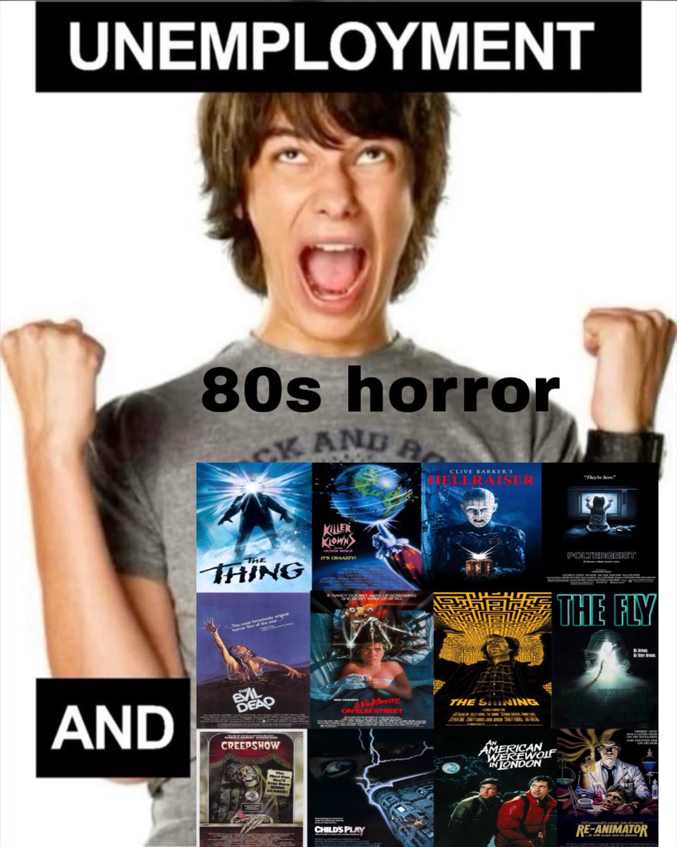 KI11ERKLOWNS's tweet photo. good morning to everyone who loves 80s horror https://t.co/z3yIaTQxLP