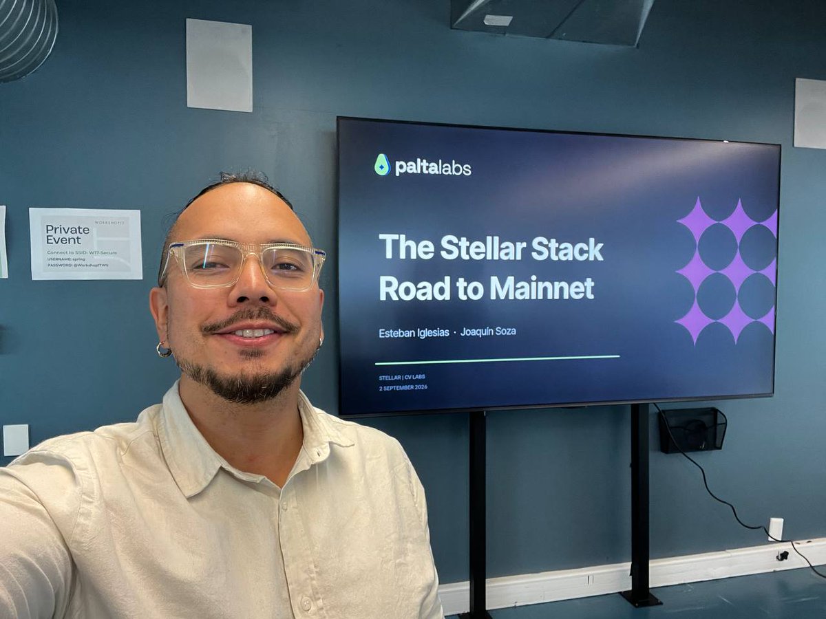 esteblock_dev's tweet photo. "The Stellar Stack" ✅ to the founders at @CV_Labs x @StellarOrg. Great conversations on what is possible to build leveraging the Stellar stack.

@PaltaLabs, @defindex_, @remi_ae_, @callyolat, @joona_pay, @defaprimitive, @sortedwallet, @Getsly_ai, @kutanapay, Janus, Saleem https://t.co/9pFEsFY4Ms